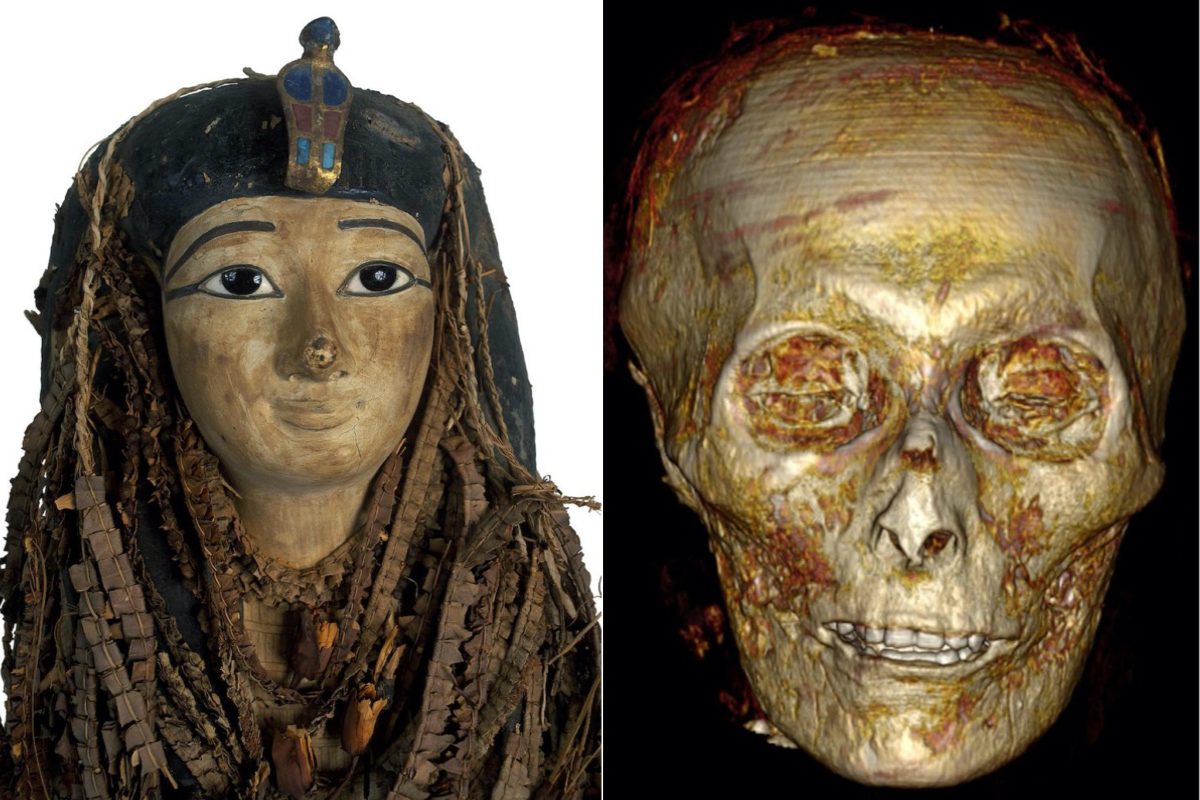 Bên dưới lớp vải liệm bọc thi hài pharaoh Amenhotep I là 30 bùa hộ mệnh, một thắt lưng bằng vàng độc đáo gắn những hạt vàng. Theo các chuyên gia, chúng có thể được dùng để hỗ trợ vị vua đã chết ở thế giới bên kia.