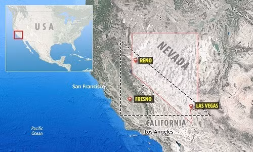 Khu vực “ tam giác quỷ” Nevada trải rộng từ Fresno, California tới Reno, Nevada và phía tây bang Arizona. Bên trong vùng đất bí ẩn này có một số địa điểm nổi tiếng như: thành phố Las Vegas, công viên quốc gia Yosemite, thung lũng Chết và Khu vực 51 - căn cứ quân sự tuyệt mật của Mỹ.