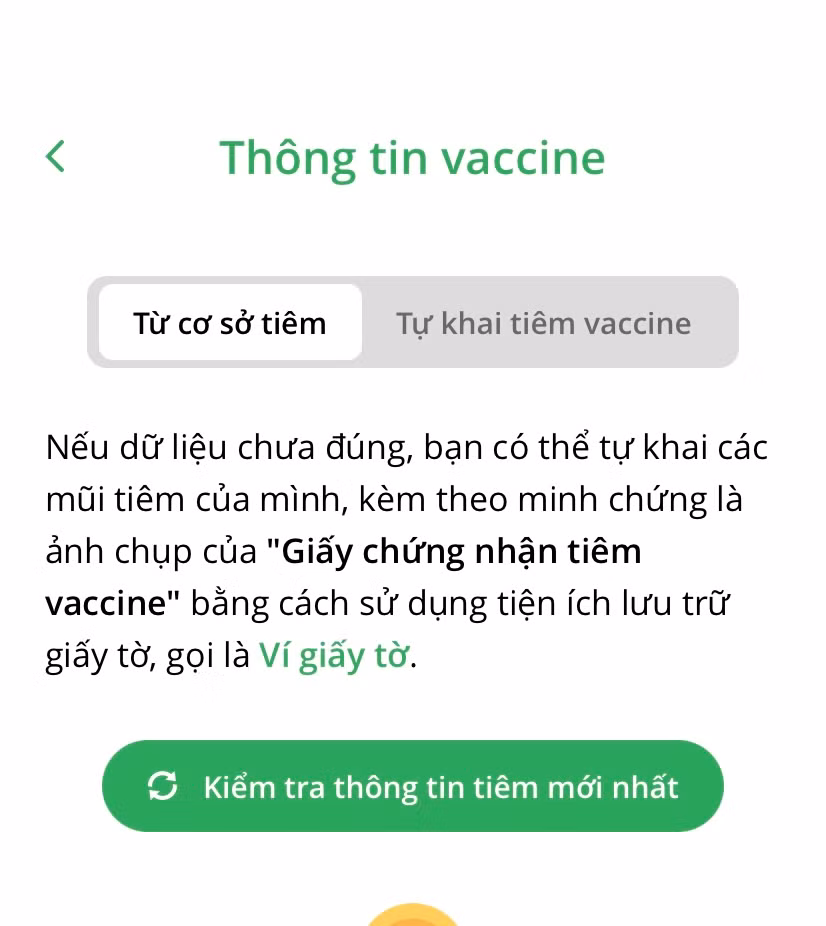 Sau khi cập nhật, giao diện PC-Covid sẽ hiển thị số mũi tiêm theo thông tin mà người dùng vừa nhập vào, kèm chữ "Tự khai" để phân biệt với dữ liệu do cơ sở tiêm nhập liệu.