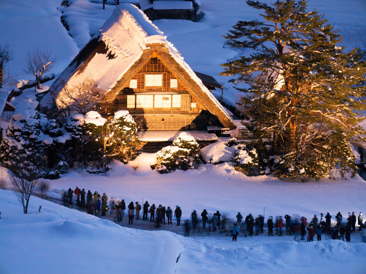 Để thu hút khách du khách, vài năm gần đây, ngôi làng Shirakawago tổ chức một hoạt động thú vị. Đó là hoạt động thắp đèn tất cả các ngôi nhà trong làng vào tối chủ nhật trong khoảng 1 tháng với thời gian từ 17h30 - 19h30.