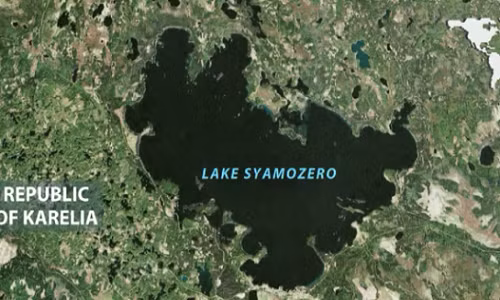 Vị trí hồ Syamozero trên bản đồ.