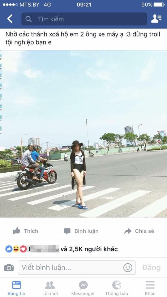 Bức ảnh đường phố của cô gái có vẻ ngoài xinh xắn nhưng chẳng may lại xuất hiện những nhân vật không mong muốn. Cô nàng đã lên mạng nhờ các cao nhân xóa hộ những thành viên bất đắc dĩ.