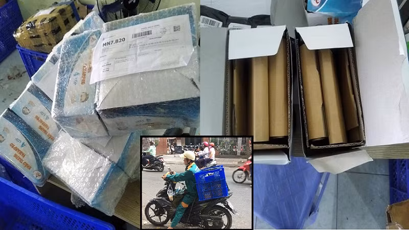 Không riêng gì shop này, đã có khá nhiều nơi buôn bán kiểu "treo đầu dê bán thịt chó" tương tự với nhiều khách hàng mua khẩu trang trên mạng, có người còn nhận về bên trong toàn bìa carton như hình ảnh này.