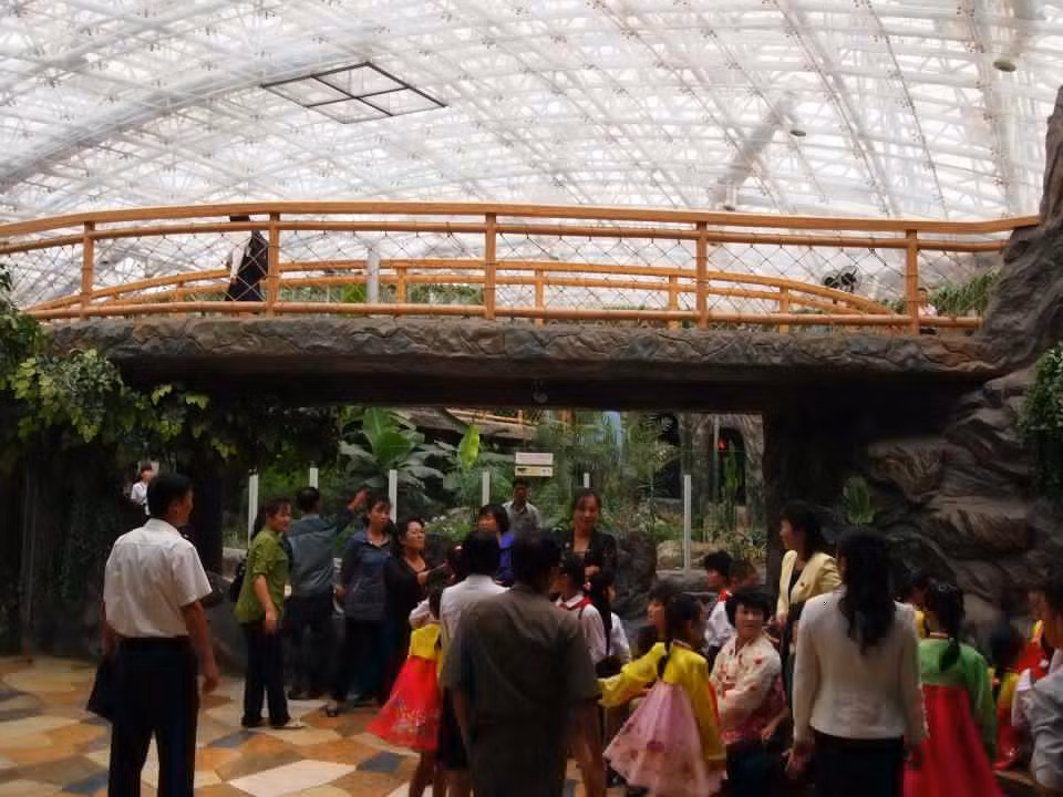 Các bức ảnh này cho thấy hàng dài người đang ngắm nhìn chuồng thú, nơi hàng trăm loài động vật nước ngoài được vận chuyển tới và lưu giữ ở đây. Các bức ảnh được chụp bởi Jonas Wahlstrom, giám đốc điều hành của một Vườn hoang dã ở Stockholm, Thụy Điển. Ông từng đến Sở thú Bình Nhưỡng vài chục lần trong 30 năm qua để hỗ trợ nhân viên vườn thú.