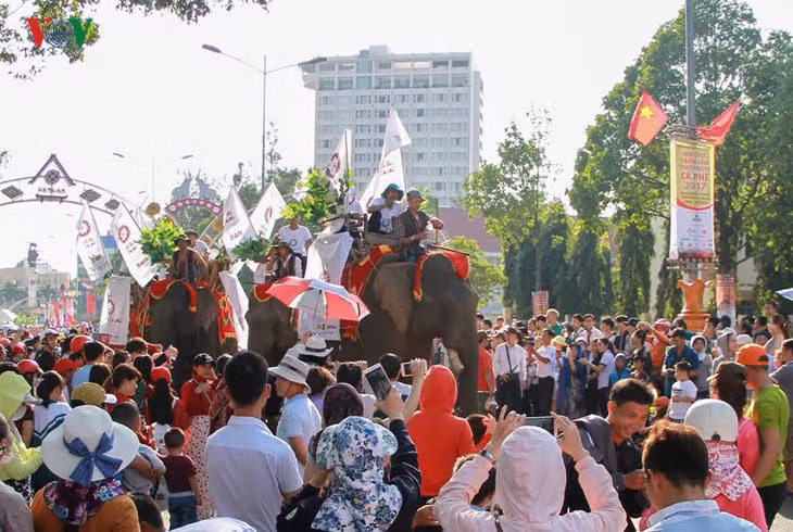 Sự xuất hiện của những chú voi Đắk Lắk thu hút sự chú ý đặc biệt của người dân.