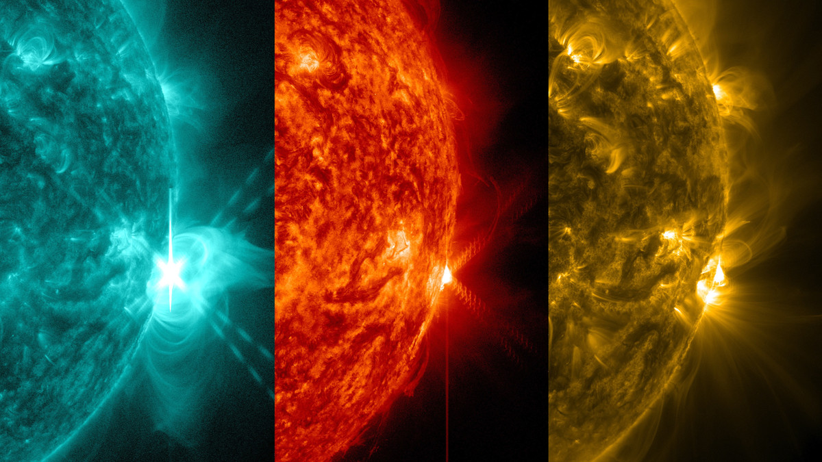 Vào thời điểm các quả cầu lửa, pháo sáng đó va chạm vào bầu khí quyển và từ quyển của Trái đất, NASA đã chụp được loạt đạn mới đang khai hỏa - những cái sẽ va chạm với Trái đất vào ngày 29/8.