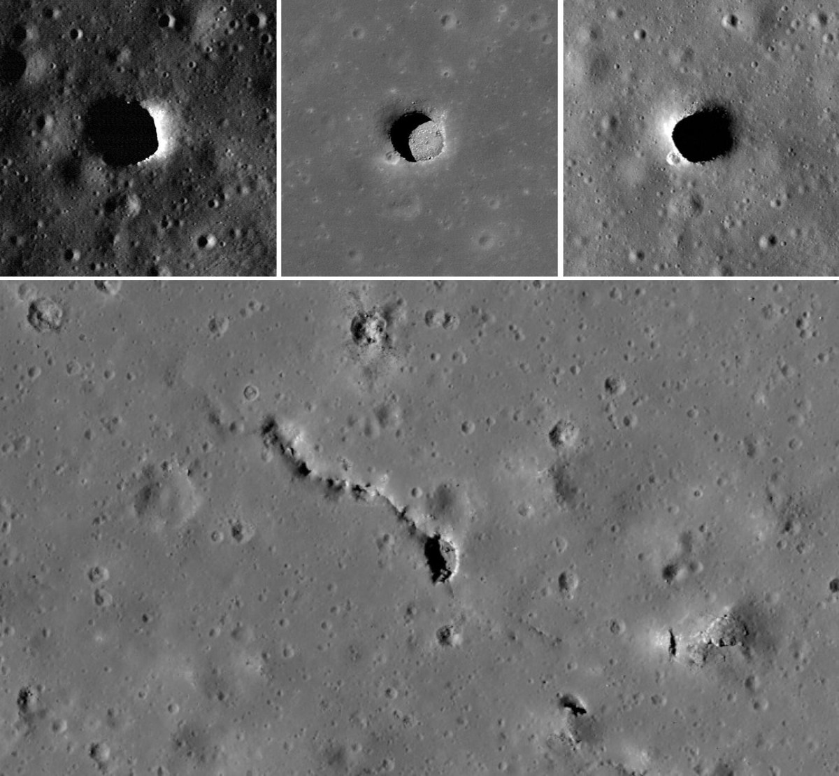 200 hố Mặt trăng này cũng có thể che chắn cho các phi hành gia khỏi sự nguy hiểm của gió mặt trời, các vật thể vi mô và các tia vũ trụ. Một số hố cũng có thể dẫn đến các hang động có nhiệt độ ấm áp.