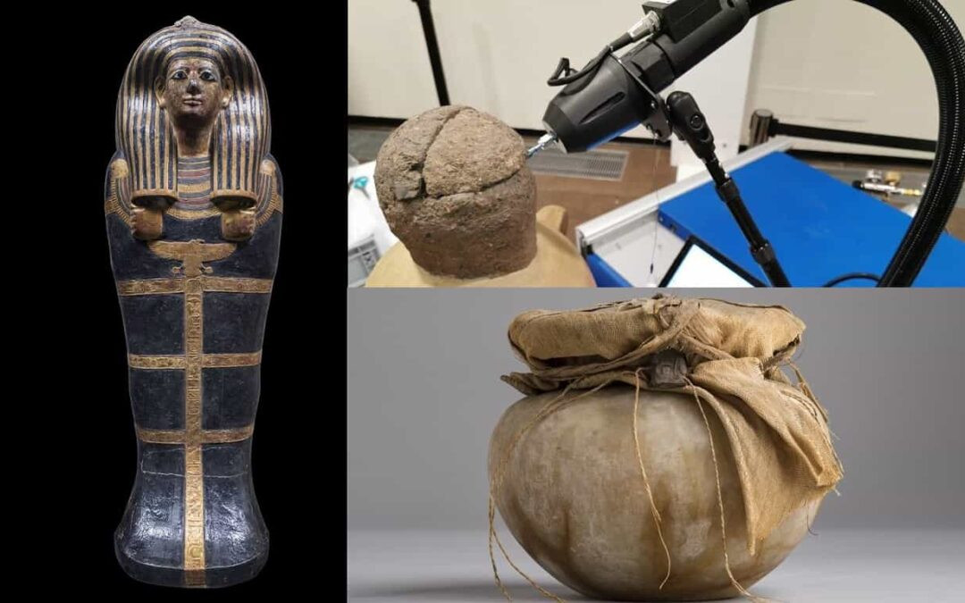 Khi đứng gần các bình và lọ đó, các nhà khoa học ngửi thấy một mùi thơm dịu nhẹ. Vào thời điểm phát hiện, các chuyên gia không mở nắp chúng ra ngay vì sợ hư hỏng cổ vật và những thứ có bên trong.