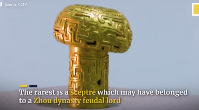 Theo các chuyên gia, cây quyền trượng vàng có thể là biểu tượng quyền lực của một nhà nước phong kiến mang tên Rui, vốn tồn tại trong thời nhà Chu (1046 trước Công nguyên - 256 trước Công nguyên).