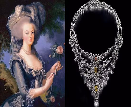 Trong số này có việc Hồng y Rohan có ý định đem tặng hoàng hậu Antoinette sợi dây chuyền 2.800 carat. Do vậy ông đã mua chịu món đồ trang sức quý giá này từ các thợ kim hoàn.
