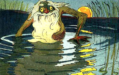 Cụ thể, Vodyanoi được mô tả có lớp da đen hoặc xanh biển, có vây và đuôi cá.