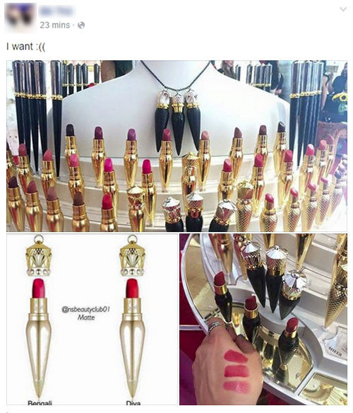 Đây được xem là một hành động thể hiện sự nắm bắt xu hướng nhanh nhạy, một chút phô diễn về sự hiểu biết hay đơn giản chỉ là để thoải mái bộc lộ ý kiến cá nhân. Những ngày này, không khó để bắt gặp những bức ảnh son Christian Louboutin đăng kèm nhiều dòng mô tả thể hiện sự thèm khát của nhiều cô gái trẻ.
