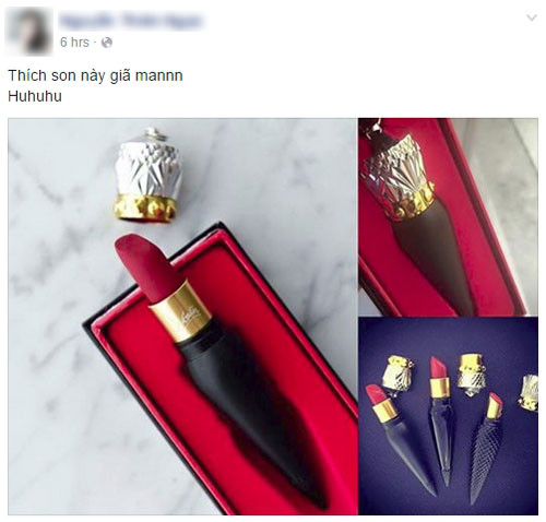 Ngoài những dòng viết khen ngợi hay nhận xét về thỏi son, trên mạng còn có nhiều status của những cô gái mong muốn được người khác tặng son cho mình. “Giá mà được chồng mua tặng”, “Giá mà chị rước được em về”… là những status điển hình cho kiểu người “há miệng chờ… son” trong vài ngày này.