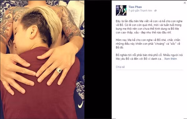 Mới đây nữ DJ xinh đẹp lên mạng viết tâm thư gửi cho đứa con của mình, trong đó có nhắc đến, kể rất nhiều về cha của nó khiến dân mạng không khỏi tò mò. Theo lời kể của Triều Tiên, bố của đứa bé là người "Nghèo tới nỗi phải bán nhà phố cổ. Nhiều người nói mẹ yêu bố và đến với bố vì danh ca sĩ, vì bố nhiều tiền, dân Hà Nội chính hiệu. Nhưng không phải thế đâu con à".