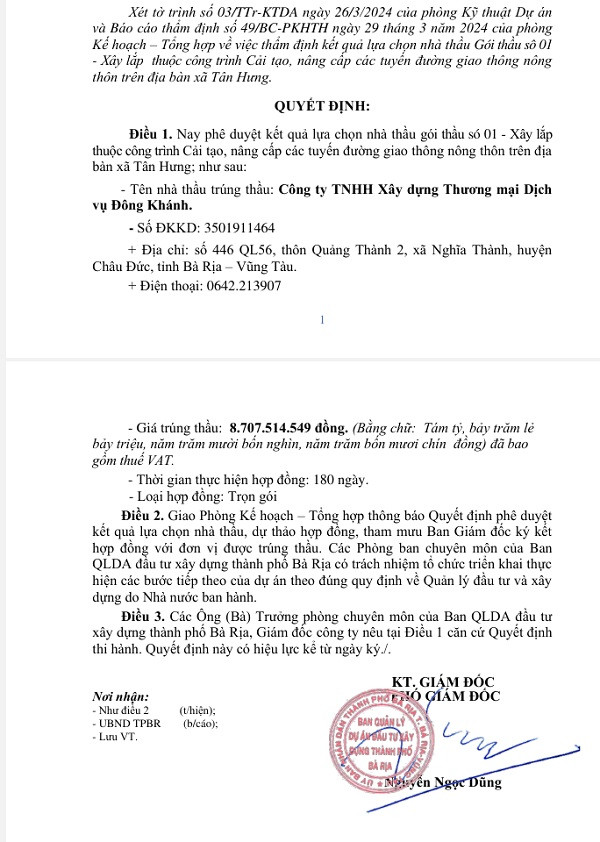 BR-VT: Ai sẽ trúng gói thầu nâng cấp, sửa chữa đường GTNT tại Xuyên Mộc? - Hình 4 BR-VT: Ai se trung goi thau nang cap, sua chua duong GTNT tai Xuyen Moc?-Hinh-4