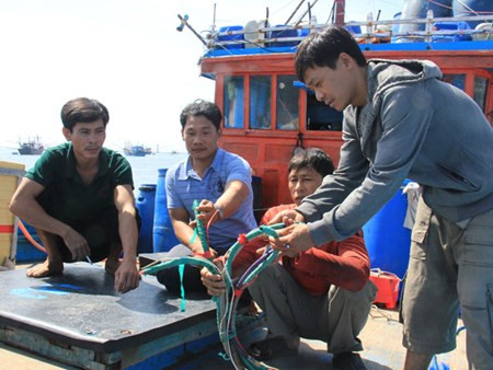 Một trường hợp tàu cá của ngư dân Bình Châu trình báo bị tàu Trung Quốc cướp, đập phá tài sản tại Hoàng Sa