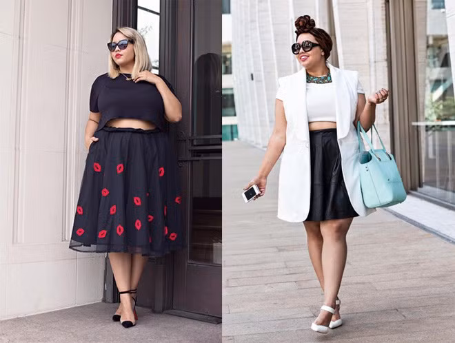 Một trong những kiểu mix đồ rất đối nghịch với các chuyên gia thời trang từ Gabi là tận dụng sức hút của crop – top.