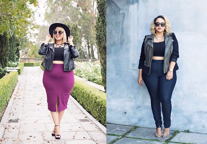 Son môi rực rỡ, kèm áo khoác cá tính, cô nàng mũm mĩm Gabi trở nên thật sành điệu với loại trang phục rất sexy này.