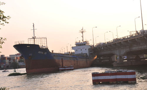 Cầu Đồng Nai, cây cầu huyết mạch từ các tỉnh miền Trung, phía Bắc vào TP HCM liên tiếp bị tàu, sa lan đâm vào.