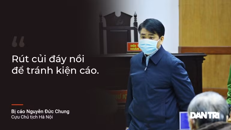 Cựu Chủ tịch Hà Nội Nguyễn Đức Chung yêu cầu bị cáo Nguyễn Văn Tứ vận dụng các quy định của pháp luật để đình chỉ gói thầu số hóa, không để các đơn vị dự thầu kiện cáo hay báo chí đăng tin.