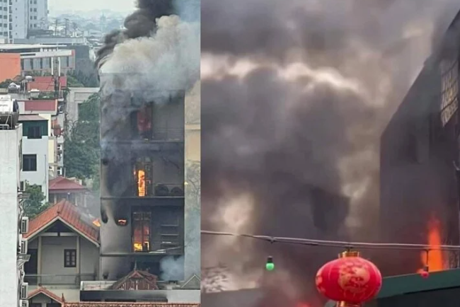 Ha Noi: Chay lon tai cua hang tiec cuoi, lua lan sang nha dan