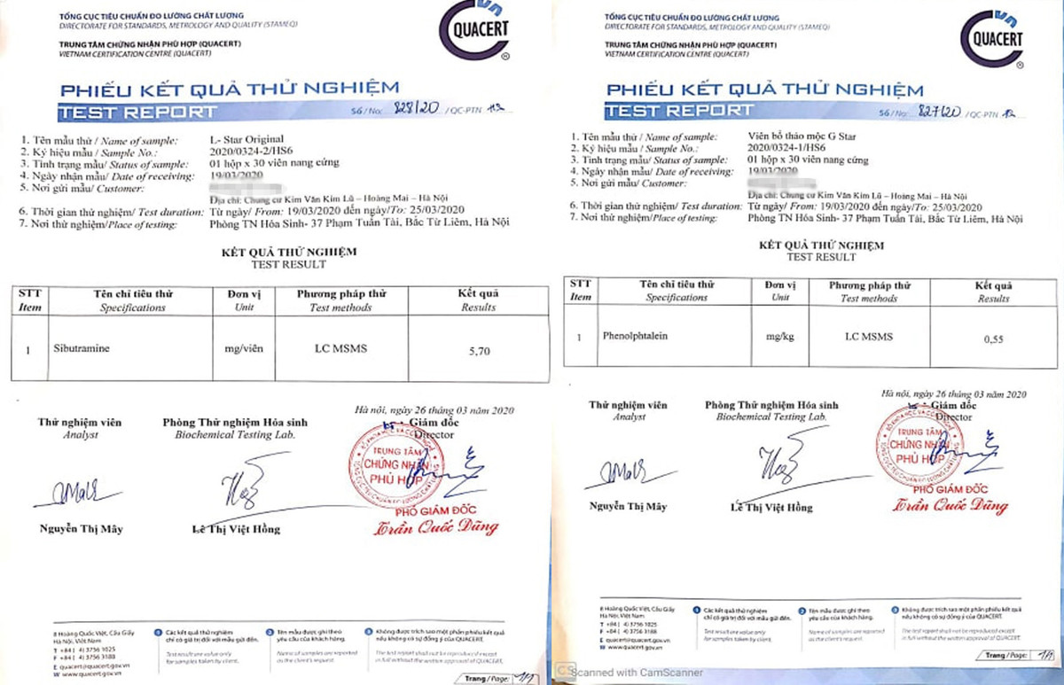 TPCN tang can G-Star, giam can L-Star bi to chua chat cam Sibutramine: Cty Health Star noi gi?