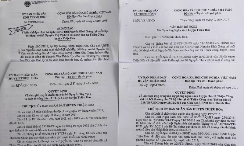 Từ cuối năm 2019 đến nay, UBND huyện Thiệu Hóa đã nhiều lần gửi công văn đề nghị trả lại số tiền 3,1 tỷ đồng vào ngân sách, nhưng xã này vẫn chưa trả.