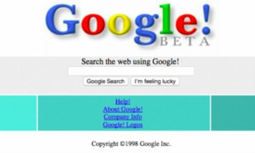 Diện mạo của công cụ tìm kiếm Google không thay đổi quá nhiều so với giao diện gốc ra mắt ngày 11/11/1998 dù Google đã thay đổi bộ mặt của Internet.