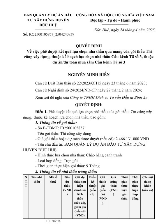 Long An: Công ty Ngân Hồng Phát thi công cầu kênh T8 số 3 Long An: Cong ty Ngan Hong Phat thi cong cau kenh T8 so 3