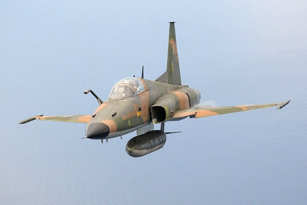 F-5 có chiều dài 16m, có thể đạt tốc độ 1.700 km/h và được trang bị hai pháo M39A2 Revolver 20 mm, với 280 viên đạn trên mỗi khẩu pháo và có thể mang theo nhiều loại rocket khác nhau, tên lửa Sidewinder, Maverick và loạt bom Mark.