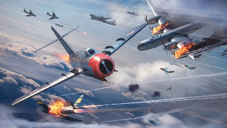 Trong thời đại MiG-15, các máy bay chiến đấu phản lực Lockheed P-80 tối tân của Mỹ và Gloster Meteor F-3 của Anh, luôn là miếng mồi ngon cho MiG-15 của Liên Xô.