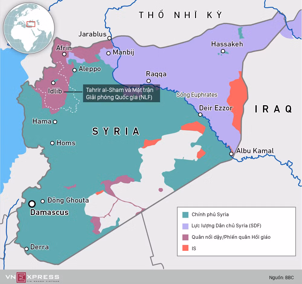 Trong khi Quân đội Ả Rập Syria, với sự hỗ trợ từ Nga, Triều Tiên và Iran cùng những tổ chức khác đã xoay chuyển tình thế chống lại cuộc nổi dậy vào năm 2016, thì khu vực đông bắc Idlib của nước này vẫn nổi lên như một nơi trú ẩn an toàn cho các phần tử thánh chiến, dưới sự bảo vệ của Quân đội Thổ Nhĩ Kỳ.