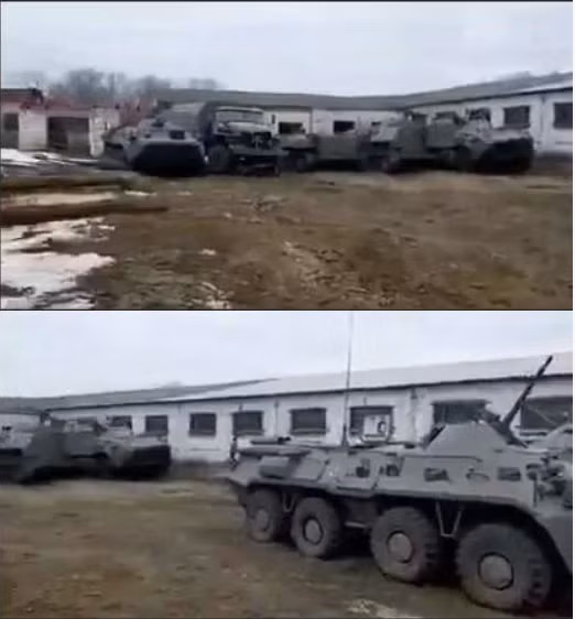 Tiếp theo là hình ảnh về các thiết bị và vũ khí của Nga bị bỏ rơi ở Chemodanovka, vùng Sumy. Những bức ảnh được chia sẻ với nội dung "Những kẻ chiếm đóng đã bỏ thiết bị của họ và chạy trốn". Nhưng không ai để ý đến tình trạng của các phương tiện này là khá đồng đều và được đặt gọn trong sân sau của một số nhà kho.