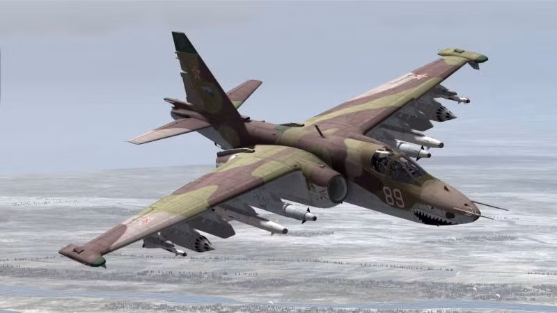 Su-25 Frogfoot là một máy bay phản lực cận âm, một chỗ ngồi, hai động cơ được phát triển từ thời Liên Xô. Nó được thiết kế để hỗ trợ trên không cho lực lượng mặt đất Liên Xô. Chuyến bay đầu tiên của Su-25 diễn ra vào ngày 22/2/1975. Sau khi thử nghiệm, máy bay được đưa vào sản xuất hàng loạt vào năm 1978 tại Tbilisi thuộc Cộng hòa xã hội chủ nghĩa Xô viết Gruzia.