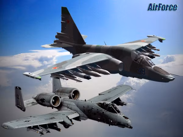 Tương tự, kể từ khi phục vụ trong quân đội Mỹ, A-10 luôn được triển khai tới các chiến trường mà Mỹ tham gia. A-10 Thunderbolt II là cơn ác mộng đối với bộ binh và xe tăng đối phương. Mỹ dự kiến cho A-10 nghỉ hưu vào năm 2022, trong khi Nga tiếp tục nâng cấp Su-25 để tiếp tục thực hiện sứ mệnh trong nhiều năm nữa. Nguồn ảnh: Pinterest.