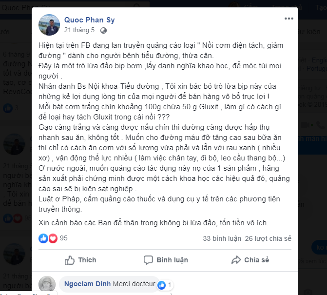 Noi com dien tach duong Nagakawa tot cho nguoi tieu duong: 