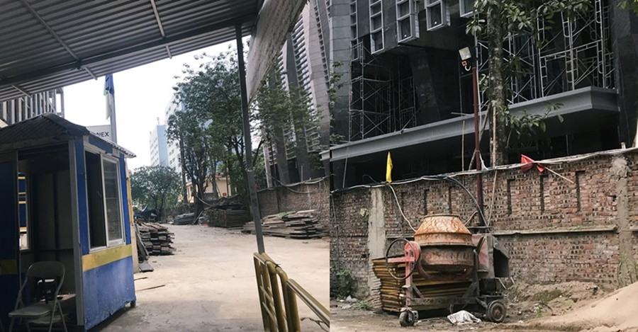 Ghi nhận của PV Kiến Thức, ngày 17/9, cửa ra vào công trường dự án Manhattan Tower vẫn đóng kín, bên trong không có dấu hiệu thi công.