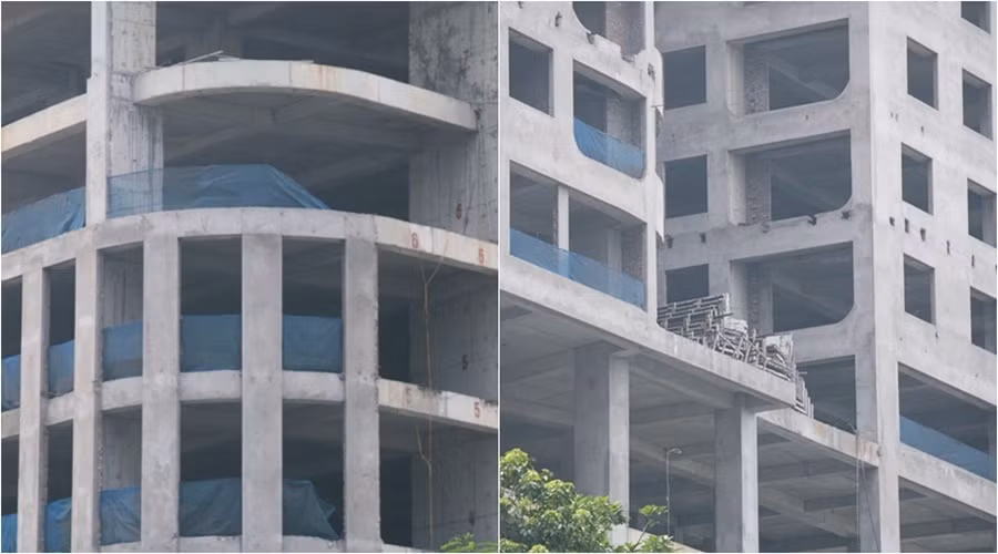 Công trường vắng lặng.