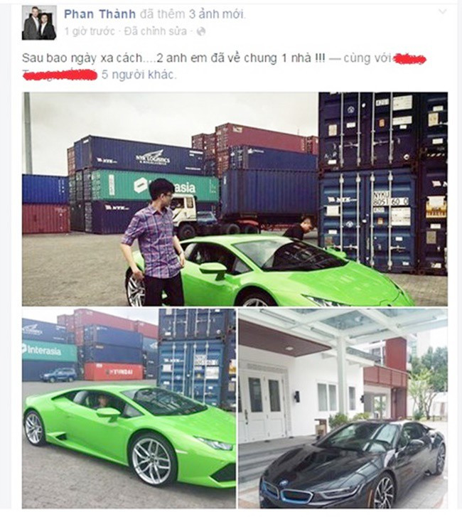 Từ thương hiệu Bentley, Lexus GX570, Ferrari 458 cho đến Roll Royce Phantom, gần như không có loại xế hộp thời thượng nào mà Phan Thành không có.