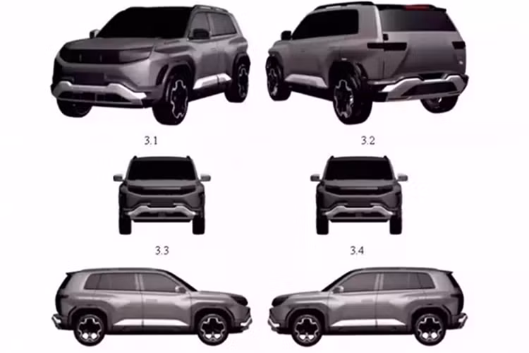 Tiếp theo đó là dải đèn LED chạy ban ngày kép, tương tự đèn báo rẽ tích hợp trên ốp gương chiếu hậu. Lưới tản nhiệt dựng đứng, cản trước/sau hình thang, đèn hậu mảnh và cửa khoang hành lý mở ngang cũng được trang bị cho xe. Trên cửa cốp còn có thêm một hộp chứa đồ giả lốp dự phòng theo phong cách xe việt dã.