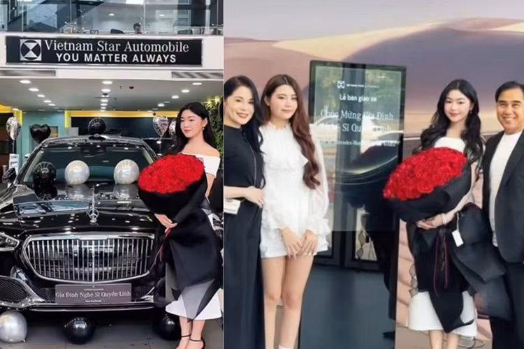 Đáng chú ý là khoảnh khắc Lọ Lem con gái Quyền Linh nhận hoa, ngồi vào ghế lái của chiếc xe Mercedes-Maybach S450 mới khiến “dân tình” không khỏi trầm trồ bởi phong thái cuốn hút và hết sức xinh đẹp của cô.