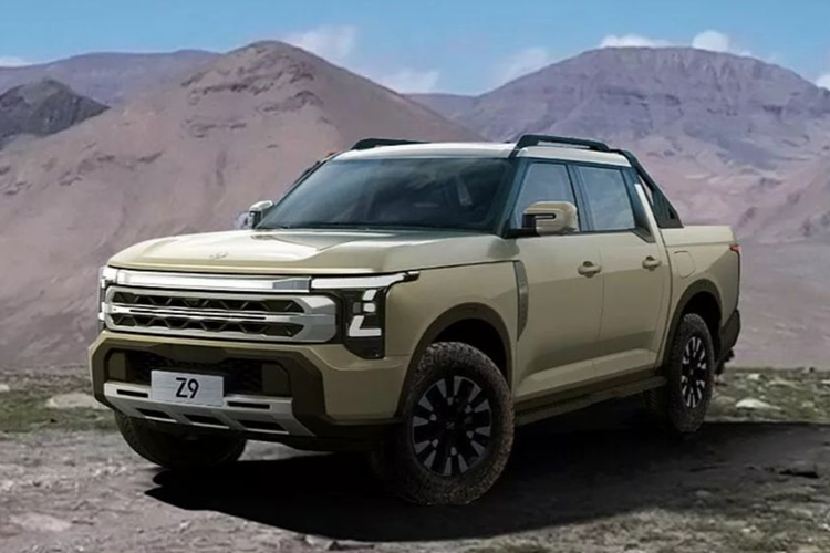 Mẫu bán tải Nissan Dongfeng Z9 này sở hữu ngôn ngữ thiết kế mới với điểm nhấn là cụm đèn pha hình chữ Z lạ mắt, kết hợp với lưới tản nhiệt có họa tiết dạng mắt cáo và dải đèn định vị kéo dài toàn bộ đầu xe.