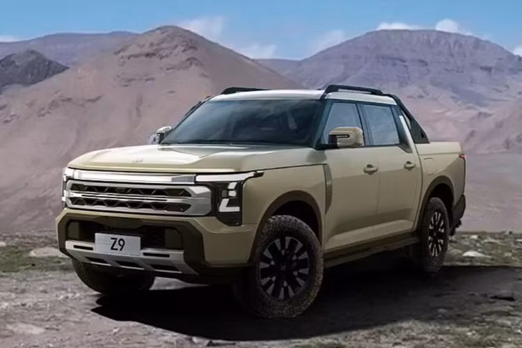 Mẫu bán tải Nissan Dongfeng Z9 này sở hữu ngôn ngữ thiết kế mới với điểm nhấn là cụm đèn pha hình chữ Z lạ mắt, kết hợp với lưới tản nhiệt có họa tiết dạng mắt cáo và dải đèn định vị kéo dài toàn bộ đầu xe.