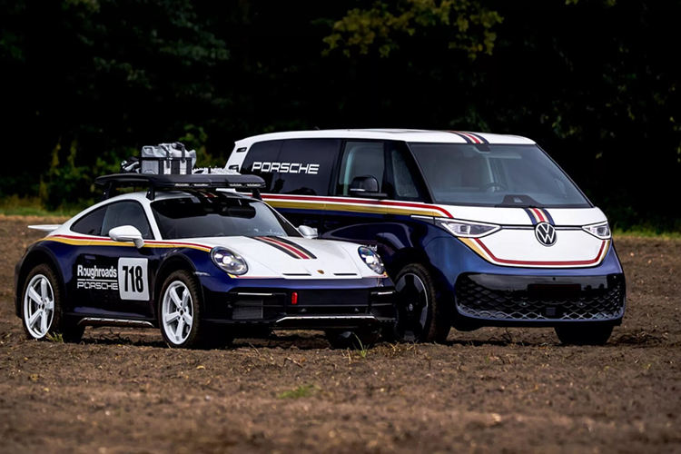 Nếu nhìn phớt qua, thì khá giống với phương tiện hỗ trợ giải đua xe. Tuỳ chỉnh ngoại thất này được làm theo bộ “Rally Design Pack” có sẵn cho Porsche 911 Dakar, vốn là lời tri ân cho chiến thắng tại Rally Paris-Dakar năm 1984.