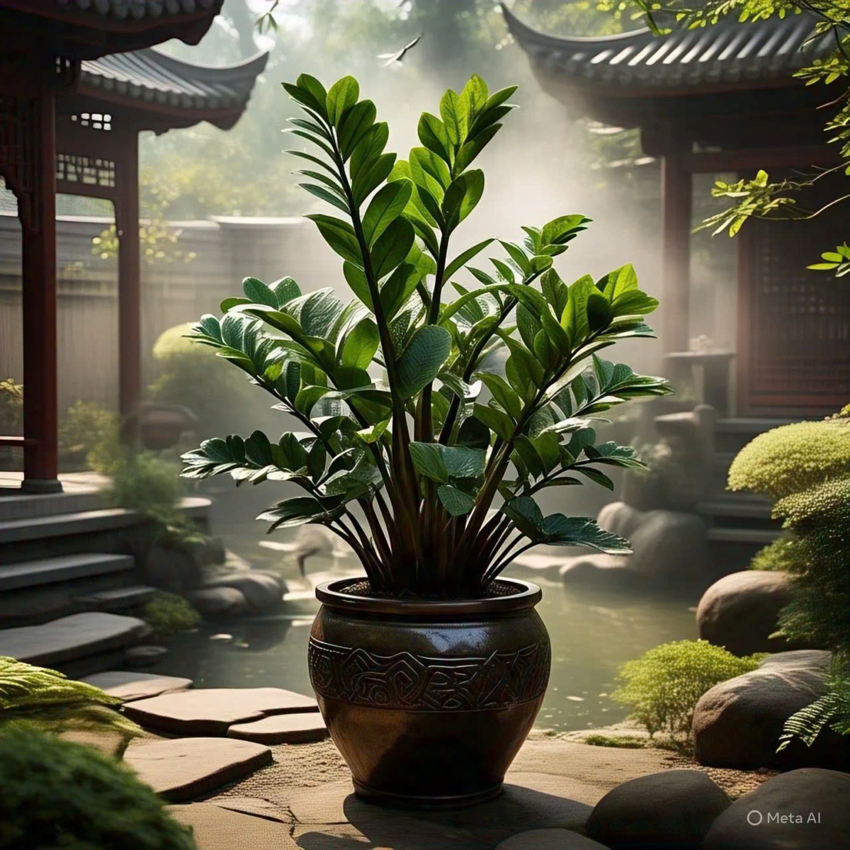  2. Cây cảnh: Kim tiền. Lá của cây kim tiền tròn và dày, giống như những đồng tiền xu thời xưa xâu lại với nhau, nên có ý nghĩa rất đẹp là “lăn vào của cải”.