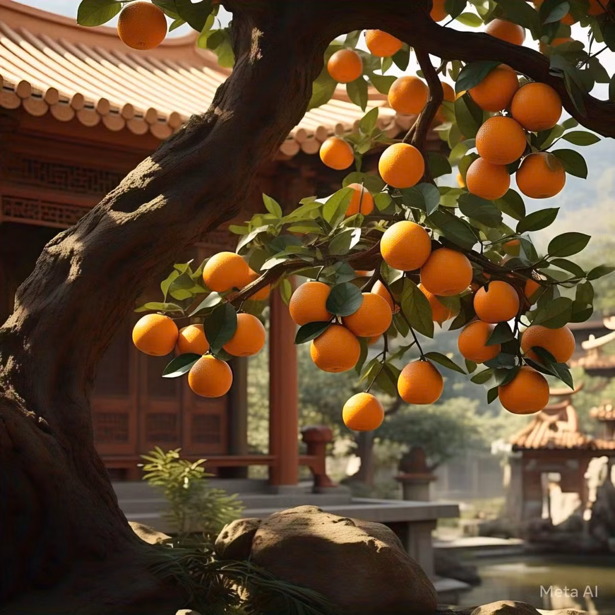  3. Cây cảnh: Quất. Cây quất là cây cảnh phong thủy rất phổ biến trong gia đình người Việt. Những quả vàng treo trên cành như những thỏi nhỏ, trông rất lễ hội. 