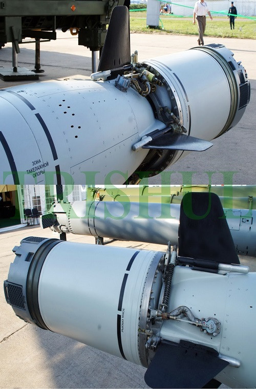 Theo đó ngoài thông tin mà SIPRI đưa ra thì Việt Nam chưa từng chính thức xác nhận việc mình nắm trong tay biến thể đối đất lợi hại của dòng tên lửa Klub, và đây cũng là mẫu tên lửa hành trình tấn công mặt đất đầu tiên của Việt Nam. Trong ảnh là phần đuôi với động cơ đẩy phản lực của tên lửa 3M-14E có hình dáng tương đồng với tên lửa 3M-14E xuất hiện ở Học viện Hải quân. Nguồn ảnh: Trishul.