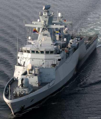 Tàu cũng có 4 tên lửa chống hạm RBS-15 Mk.3 do Saab Bofors Dynamics hợp tác với Diehl BGT Defence chế tạo, là tên lửa bắn-và-quên hoạt động ngày/đêm, có khả năng chống tàu nổi và tấn công mặt đất. Ảnh: seaforces.