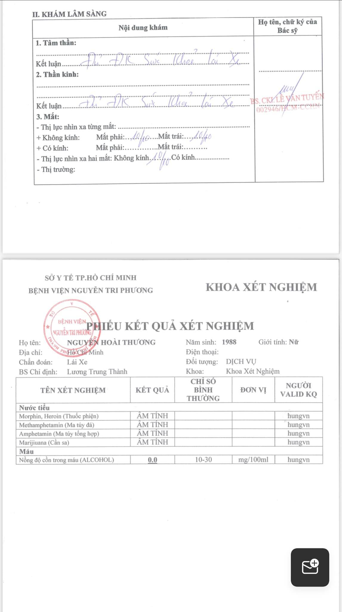 Giấy khám sức khỏe lái xe của Bệnh viện Nguyễn Tri Phương bị làm giả Giay kham suc khoe lai xe cua Benh vien Nguyen Tri Phuong bi lam gia