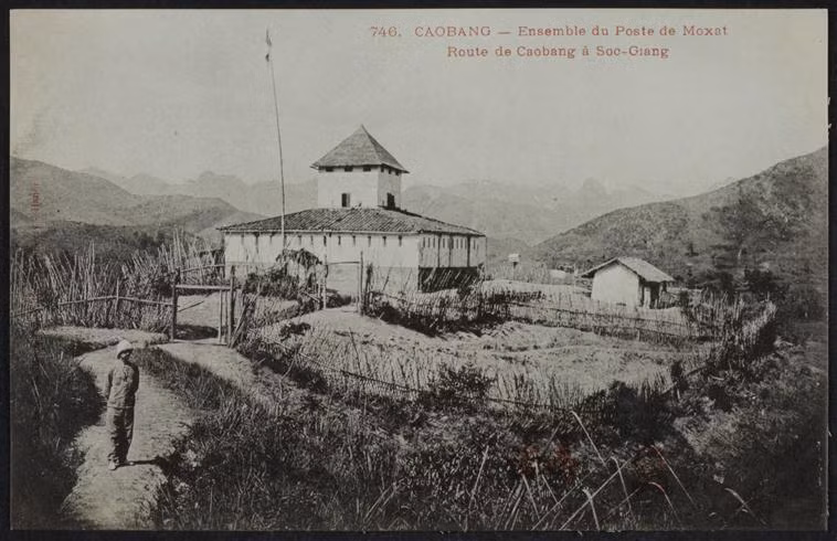 Đồn Moxat, trên đường từ thủ phủ Cao Bằng đến cửa khẩu Sóc Giang. Ảnh: Rmn.fr.